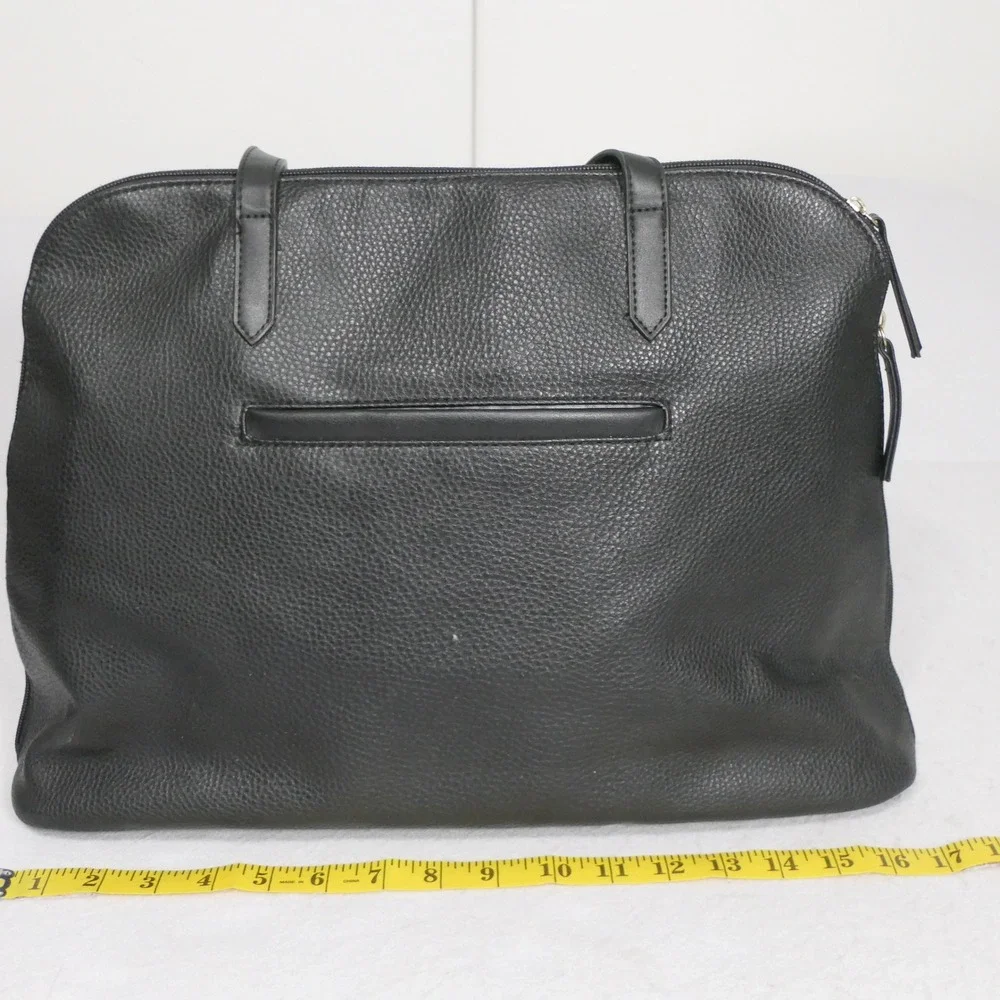 Womens Laptop Tote Bag L Black Professional Work Travel Functional Minimalist